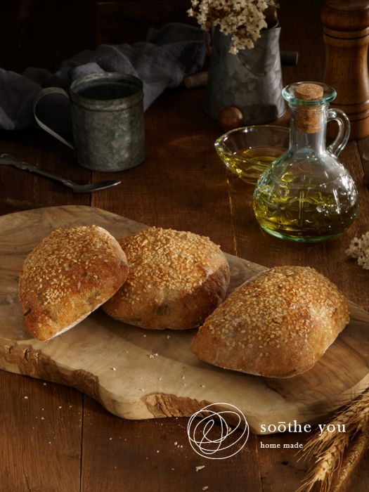 香菜(芫荽)芝麻酸種Ciabatta(無油糖低鹽)